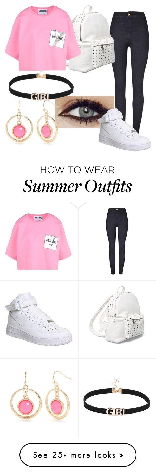"Pink and white" by ttynasia on Polyvore featuring NIKE, New Direction...