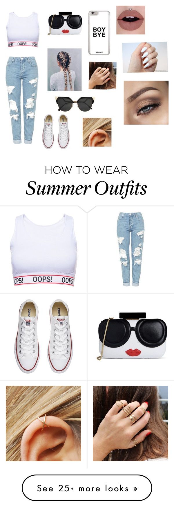 "Summer outfit" by amandaburgos560 on Polyvore featuring Topshop, Conv...