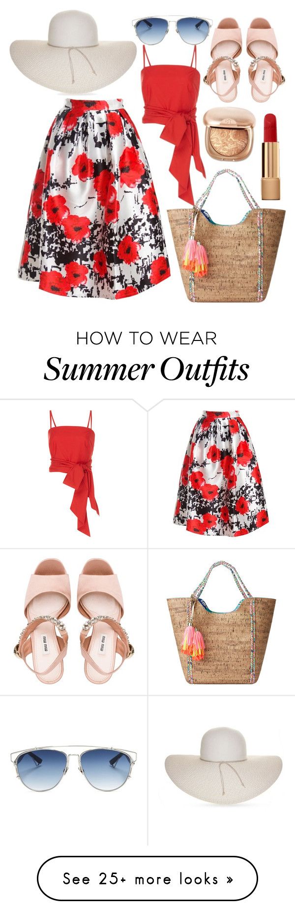"summer red" by fherrrnanda on Polyvore featuring Sans Souci, MDS Stri...