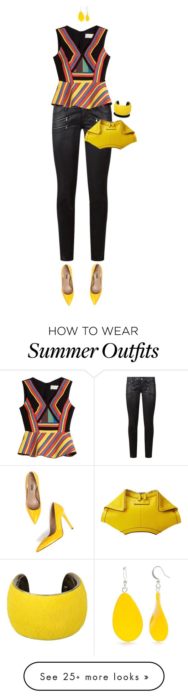 "Yellow Bag For Summer" by ittie-kittie on Polyvore featuring Paige De...