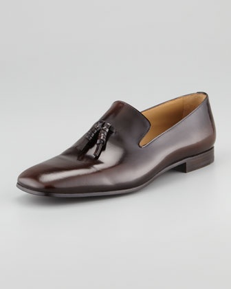 Best Foot Forward: Men's Shoes: Spazzolato Tassel Loafer, Red Brown by PRADA...