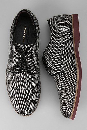 black and white wool oxfords