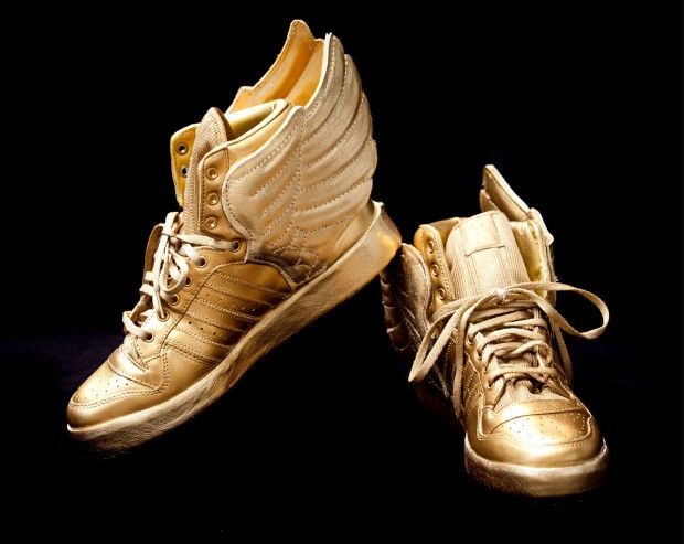 Gold Custom Adidas Wings for Justin Bieber