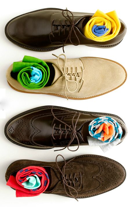 Men's shoes with colored socks!...