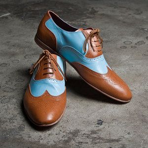 Oxford Shoes Men's Tan Blue // goodbye folk...