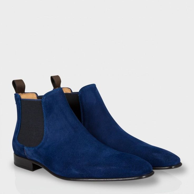 Paul Smith Men's Shoes | Blue Suede Falconer Boots