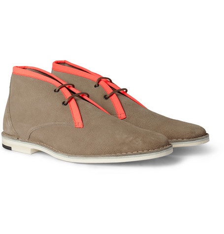 Pierre Hardy Contrast-Trim Suede Chukka Boots