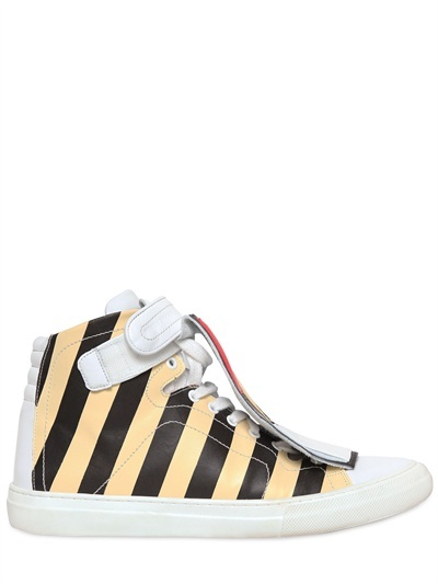 PIERRE HARDY -LIMITED EDITION STRIPED LEATHER SNEAKERS
