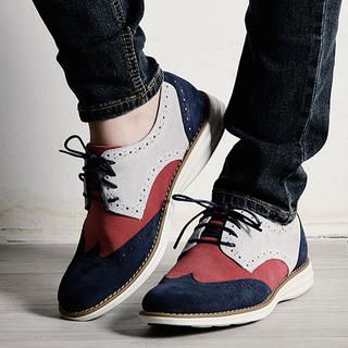 Rememberclick  Color-Block Wing-Tip Oxfords...