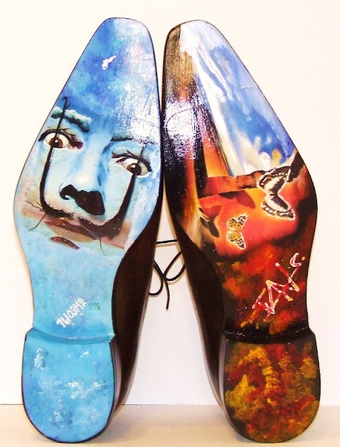Salvador Dali Hand Painted Onto Your Sole By Ivan Crivellaro Hand Made SHoes