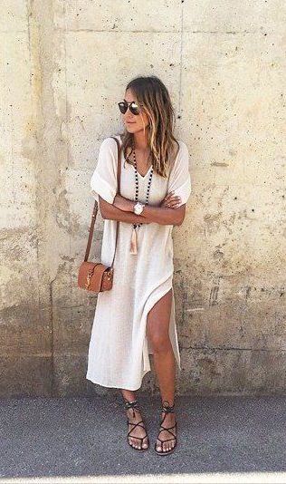 #street #style boho white dress /wachabuy/