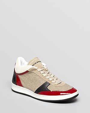 Burberry Lace Up Sneakers - Woodfall Trainer...