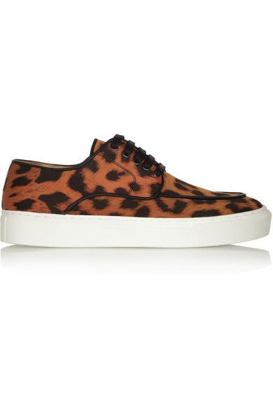 EUGÈNE RICONNEAUS Inez leopard-print satin sneakers...