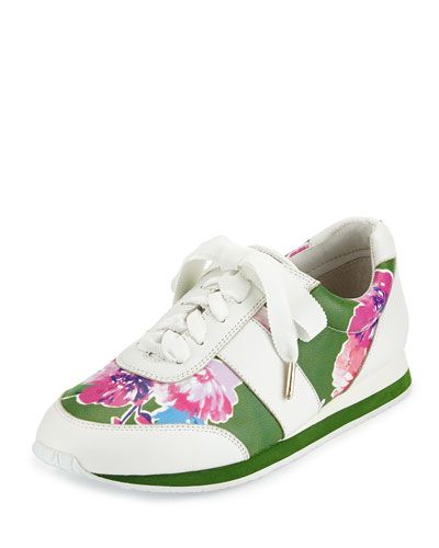 kate spade new york  sidney floral-print trainer, lucky green...