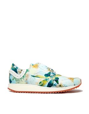 Swear Molly 1 Blue Floral Trainers