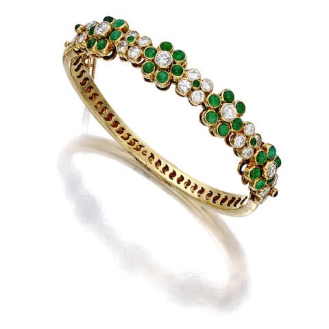 A diamond, emerald and 18k gold bracelet, Graff