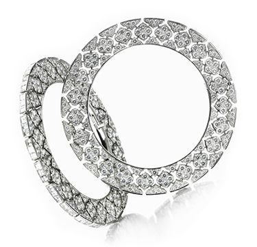 A Pair of Diamond and Platinum Bangles, by Bhagat