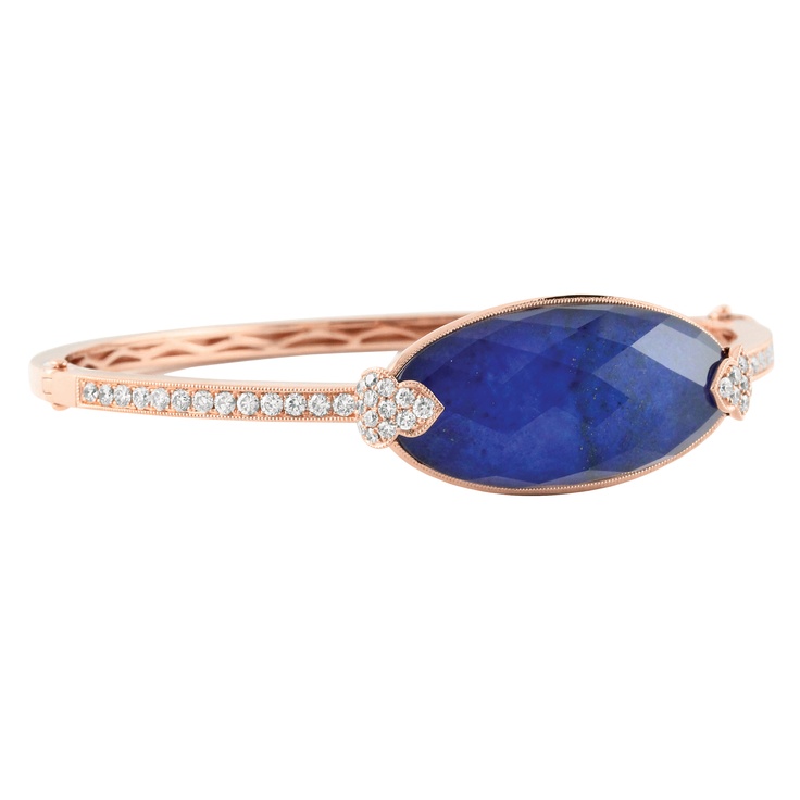 an arm party favorite: royal blue lapis in rose gold and diamonds