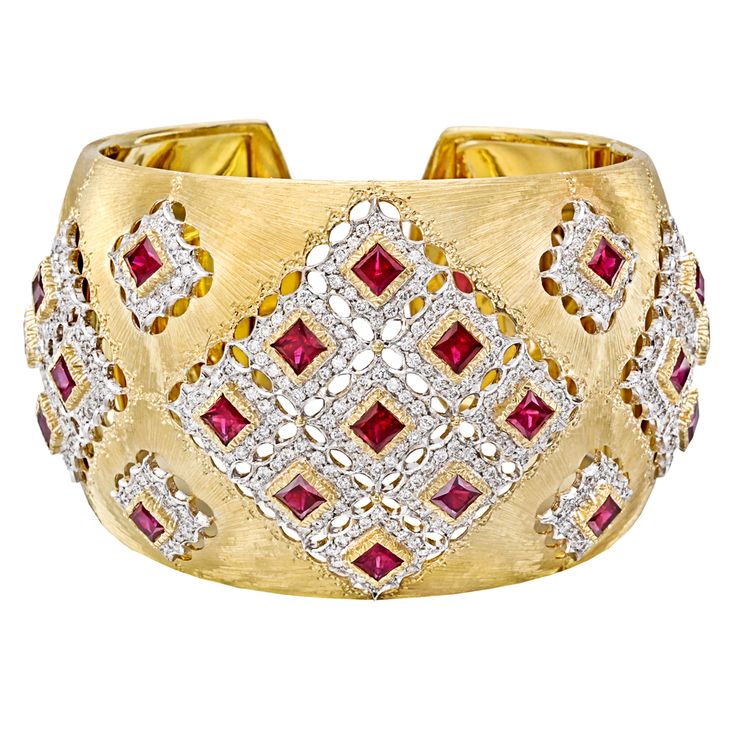 Buccellati Ruby & Diamond Cuff Bracelet