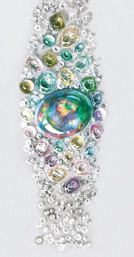 Cartier. Opal Australe bracelet sketch...♡...