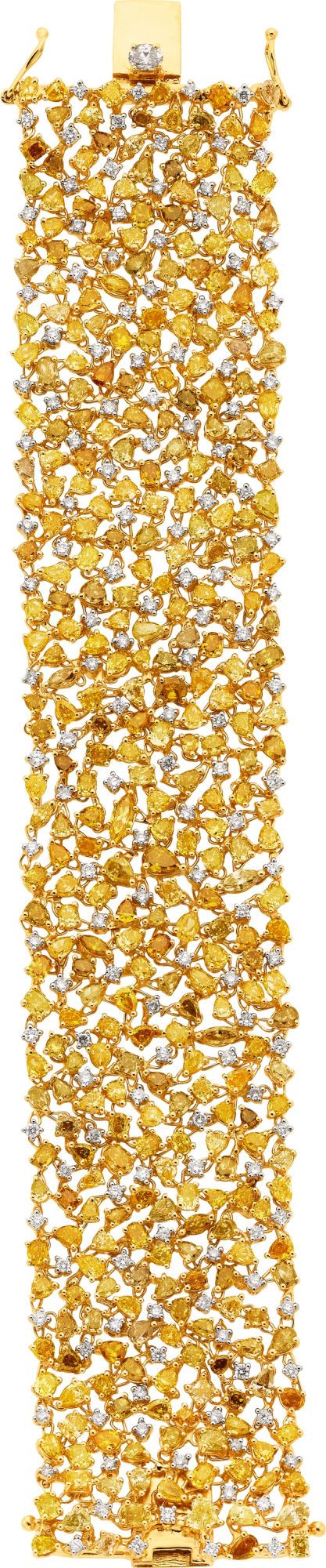 Fancy Yellow Diamond and Gold Bracelet. Sold by Heritage Auctions - Valued at $6...