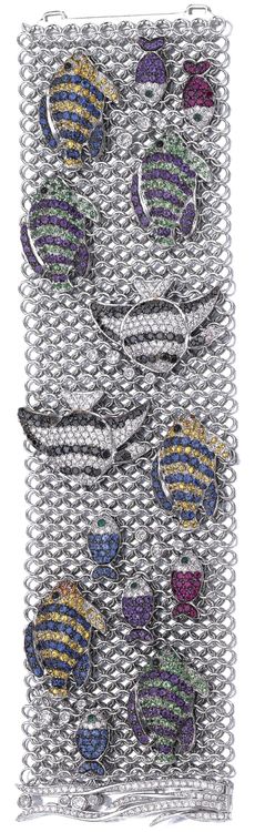 Gem-set and diamond bracelet, ‘Fish’, Michele della Valle. Designed as a wid...