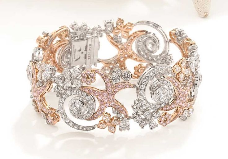 getting our jewel fix in 2014 with Boodles #bracelet with white and pink #diamon...