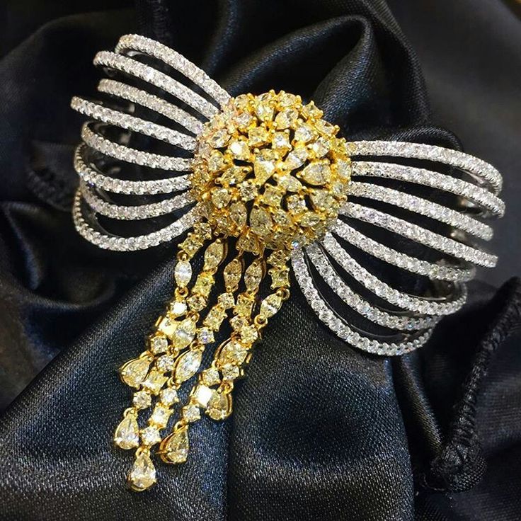 @imperialejoyeros. White & Yellow Diamond Cuff Bracelet. Surprise yourself w...