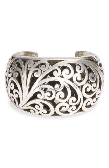 Lois Hill Hand Carved Sterling Scrollwork Cuff -1 5/8'' at widest. Sweep...
