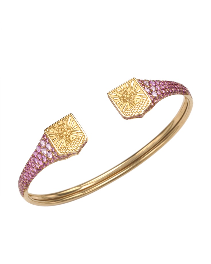 Louis Vuitton LU Blason 18K Gold & Pink Sapphire Bangle, 7/10 Condition - Sales ...