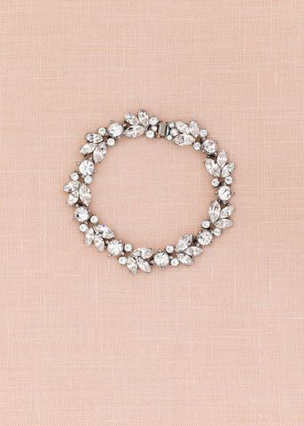 One of my favourite pieces at my wedding!  Floral Crystal Bracelet | Bridal Jewe...
