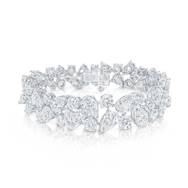 The Rhythm collection Graff Diamonds #platinum #bracelet featuring brilliant, pe...