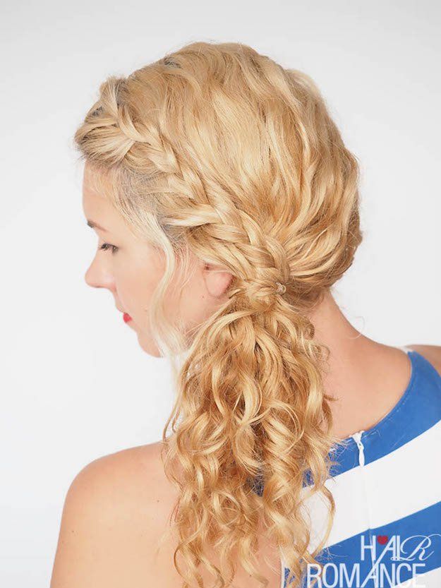 Braided Side Ponytail | 12 Curly Homecoming Hairstyles You Can Show Off...