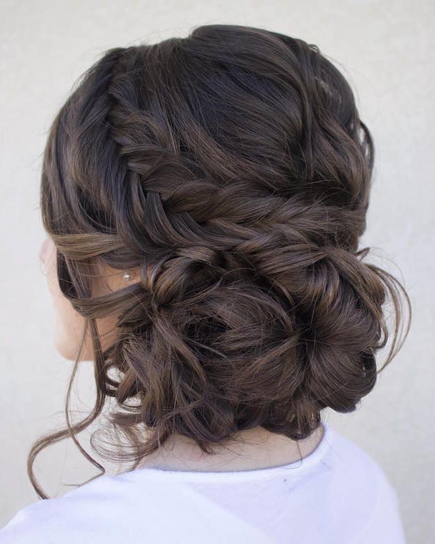 Dutch Fishtail Updo | 12 Curly Homecoming Hairstyles You Can Show Off...