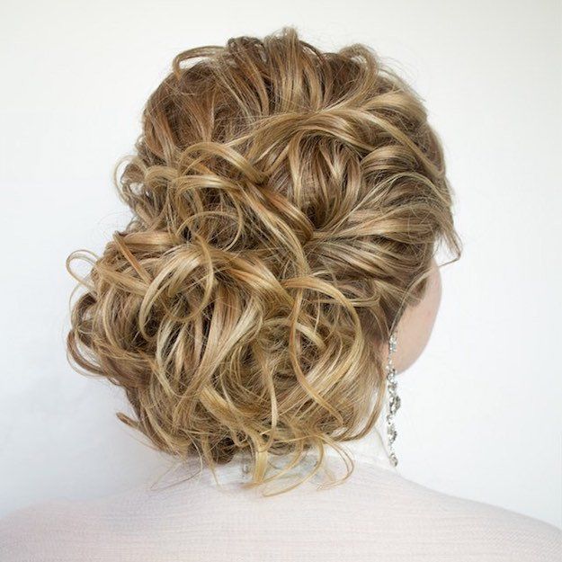Messy Bun | 12 Curly Homecoming Hairstyles You Can Show Off...