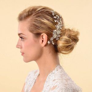 Remedios Cyrstal Flower Side Hair Comb Bridal Headpiece Wedding Accessory