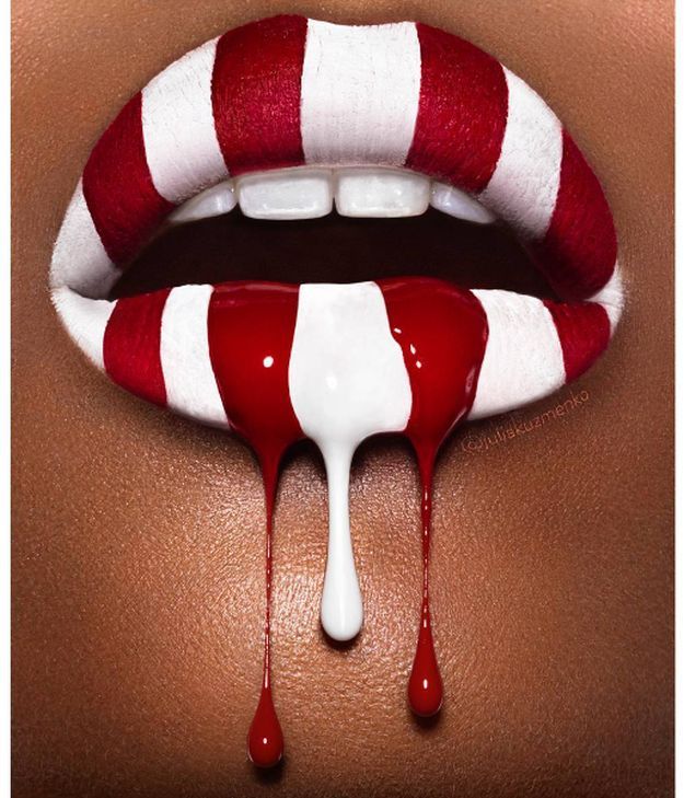Lip Arts 11: Candy Cane Drip | Mesmerizing Instagram Lip Arts You Should Try...