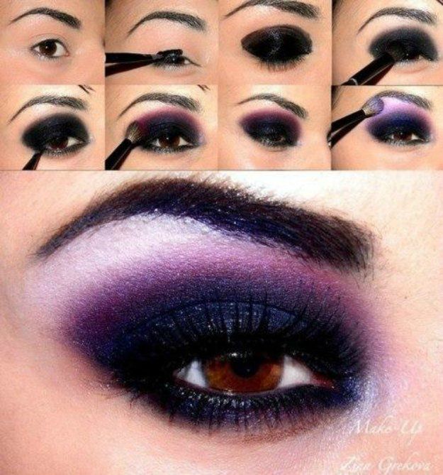 Purple Smokey Eyes | Smokey Eye Night Out Makeup Tutorials...