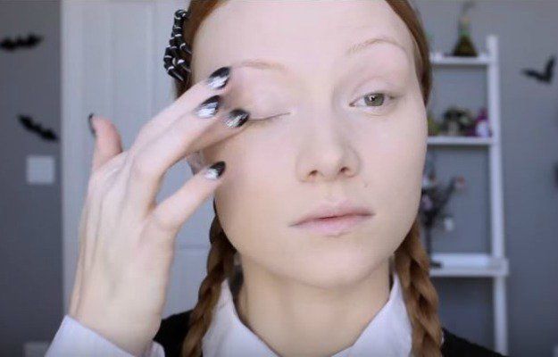 Step 1: Apply Primer To Your Eyelids | Wednesday Addams | Halloween Makeup Tutor...