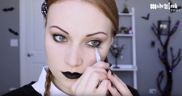 Step 9: Add False Eyelashes | Wednesday Addams | Halloween Makeup Tutorial...