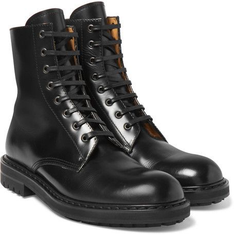 Alexander McQueen Leather Combat Boots...