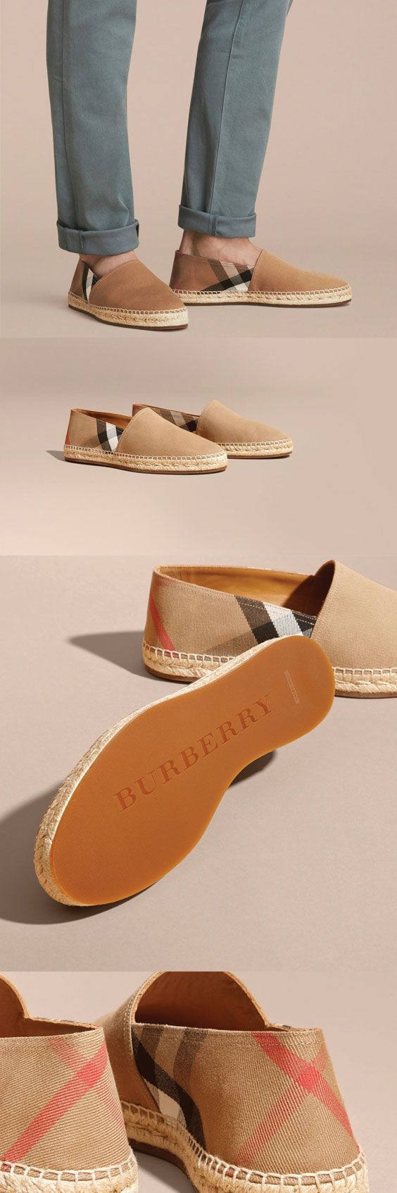 Burberry Canvas Check Espadrilles $395 #ads men shoes...