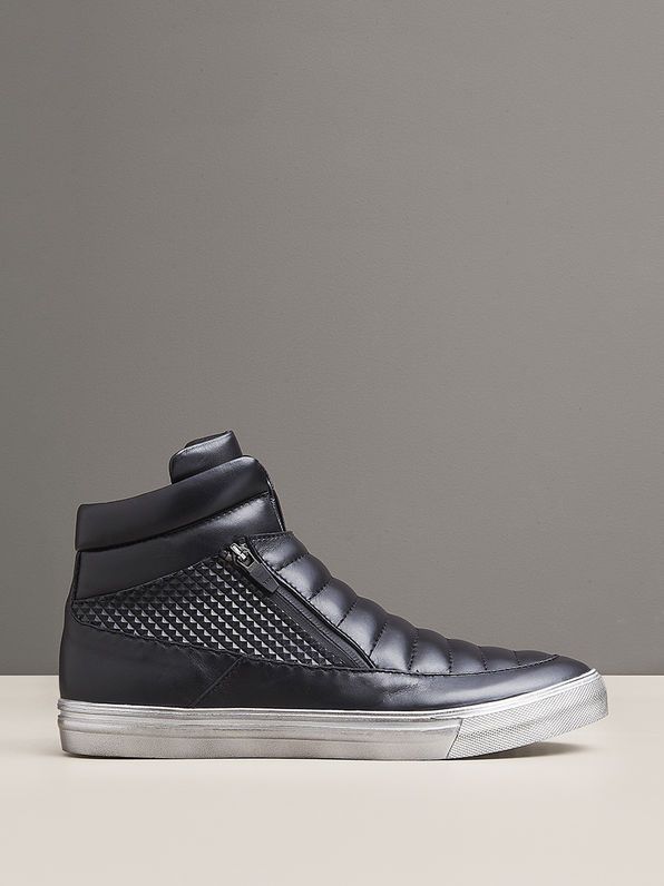 FOREST HILL HIGH-TOP LEATHER SNEAKER - KENNETH COLE BLACK LABEL