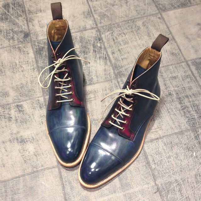 New boots ! 7719 goodyear - Dolphin Blue : 420€ #jmlegazel #dandy #elegance…...