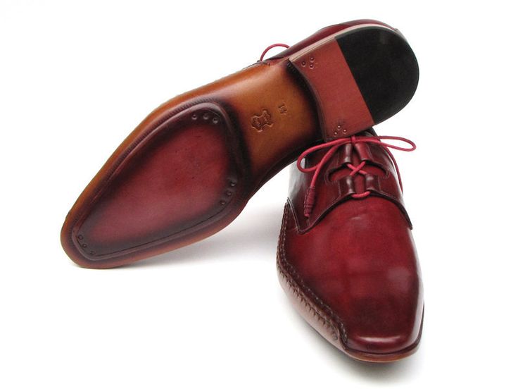 Paul Parkman Men's Ghillie Lacing Side Handsewn Dress Shoes Bordeaux Leather...