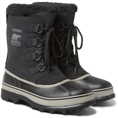 Sorel Caribou Faux Shearling-Trimmed Waterproof Nubuck And Rubber Snow Boots