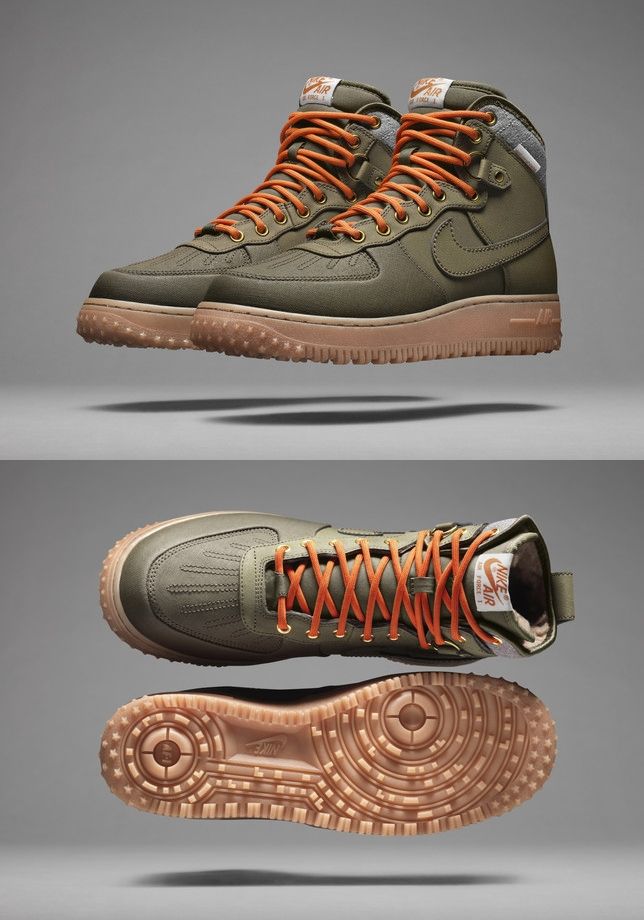 These are just plain amazing. Nike Air Force 1 Duckboot. Utilitarian but yet sty...