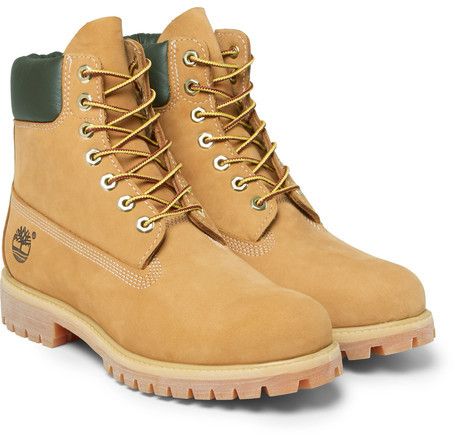 Timberland Premium Waterproof Leather-Trimmed Nubuck Boots