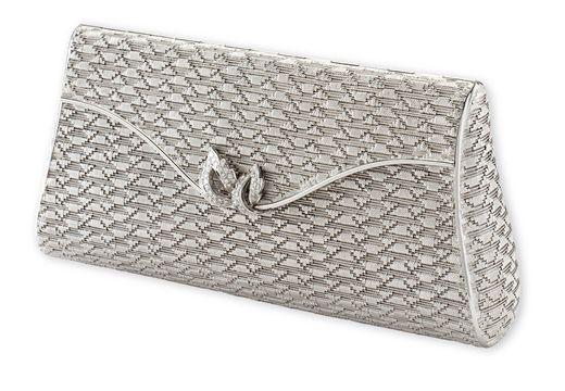 A diamond and white gold evening bag...