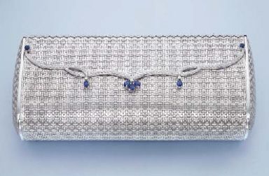 A WHITE GOLD AND GEM-SET CLUTCH BAG, BY RUSSO...